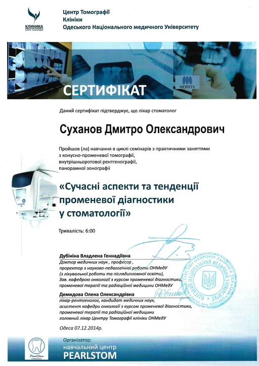 Сертифікат Суханов Дмитро Олександрович