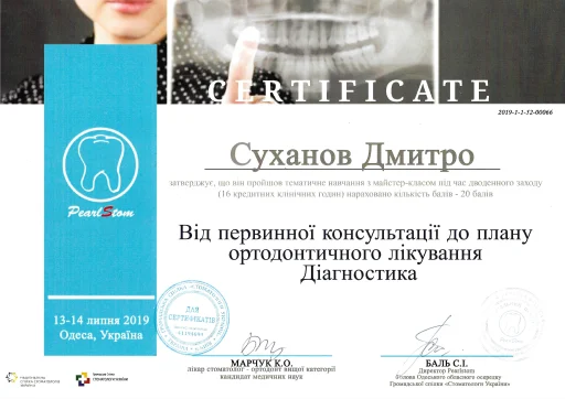 Сертифікат Суханов Дмитро Олександрович