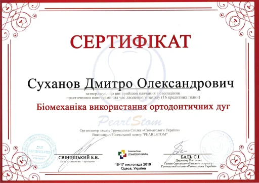 Сертифікат Суханов Дмитро Олександрович