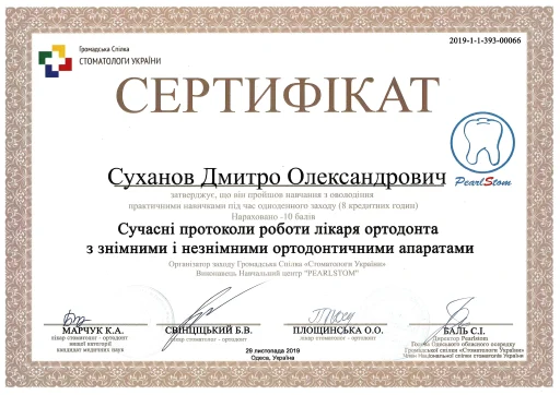 Сертифікат Суханов Дмитро Олександрович
